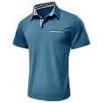 thumbnail image 4 of Yifymode Men's Classic Fit Short Sleeve Polo Shirt, Plaid Trim Collar Pocket Business Casual Top Light Blue M, 4 of 7