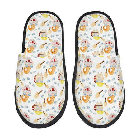 Balery Cute Gnome Summer Slient Indoor Furry Fleece Comfort House Shoes Soft Non-Slip Home Shoes Cotton slippers House Slippers-- Medium