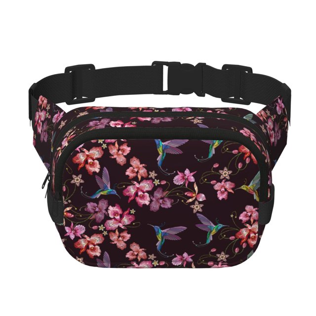 Easygdp Humming Bird And Tropical Fanny Packs para Mujeres y Hombres, Bolsa de Cinturón, Bolsos de Cruz para Trabajo/Correr/Senderismo
