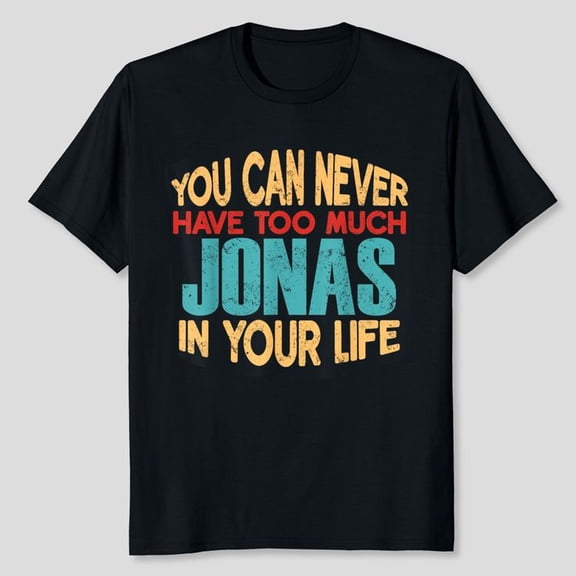 Jonas Joke T-Shirt Black Small Crew Neck Casual T-Shirt Unisex, Sizes S-5XL, Tbun