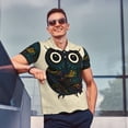 thumbnail image 3 of Kdxio Owl with Mandala Print Men's Short Sleeve Polo Shirt,Midweight Men's Shirt, 3 of 6