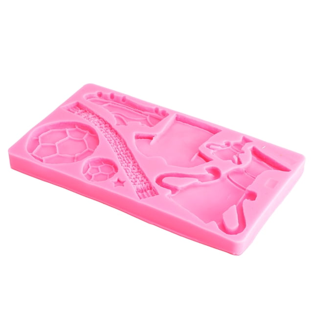 Trofeo de fútbol moldes de silicona, molde de chocolate de pastel rosa multifuncional anti -avejecimento reutilizable no de alimentos no de comida para panadería para