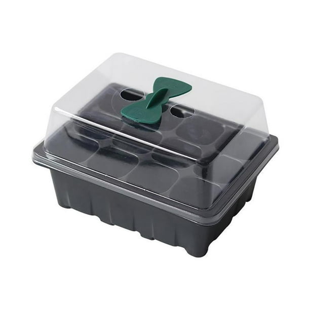 Bandeja De 12 Agujeros Bandeja De Inicio De Semillas Con Tapa Caja De Cultivo Bandeja De Vivero De Plántulas Para Cultivo De Germinación De Plántulas De Invernadero Serendint HA034735-00