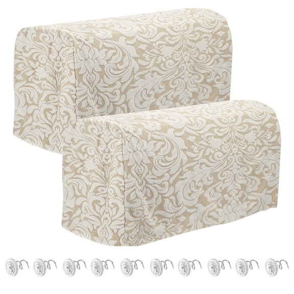 2pcs Stretch Armrest Covers for Chairs and Sofas, Couch Arm Covers with Twist Pin Khaki