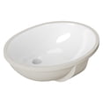 thumbnail image 2 of 16" x 19.63" Oval Undermount Bathroom Sink Vanity in White, Durable Ceramic Constuction, Space-Saving, Overflow-Proof, Modern Design, 2 of 9