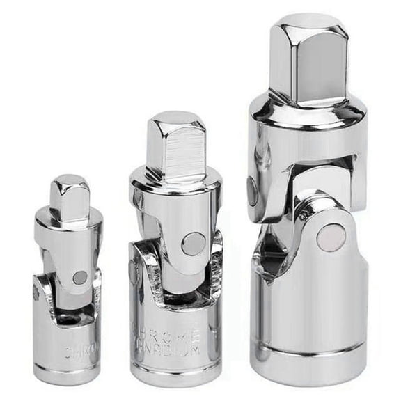 3-Piece Universal Socket Adapter 1/4 3/8 1/2 Socket Universal Joint Universal Socket Ratchet Tool