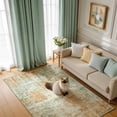 thumbnail image 2 of Toyoso Serene Sage Green Area Rug - 3x5 Modern Abstract Silicone Carpet, Earthy Watercolor Pattern, Machine Washable Rug for Kitchen & Home Office, 2 of 9