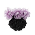 thumbnail image 3 of opvise Hair Bun Net Elegant Lace Flower Hairpin Bun Cover Professional Hairstyle Hollow Out Lady Ballet Career Crochet Hairband Hair Accessories Purple, 3 of 8