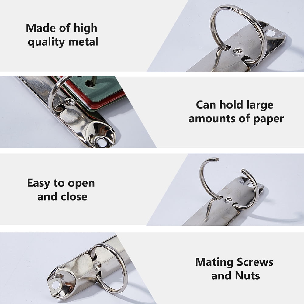 10 pc A4 Iron Binding Combs 3-Ring Loose Leaf Book Binder Hinged Clamp Comb Binding Spines Platinum 280x30.5x30mm Hole: 4mm