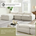thumbnail image 6 of 116" Oversized Modular Sectional Sofa, Chenille Cloud Couch with Movable Ottoman, 4 Seat L-Shaped Sofa with Double Layer Support, No Assembly Required, White, 6 of 8