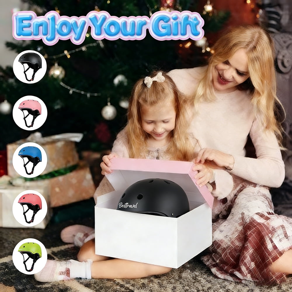 Kids Helmet, Toddler Helmet Adjustable Toddler Bike Helmet Ages 3-8 Years Old Boys Girls Multi-Sports Safety，Black