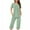 1-20-Green, variant on Womens Pajamas Plus Size Pants Green Lightweight Short Sleeve with Pockets Button 2 Piece Capri Loungewear M