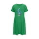 thumbnail image 5 of Camisón corto de talla grande para mujer, camisón de manga corta con estampado de pecho a la moda, camisón para mujer, 5 of 7