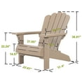 thumbnail image 3 of Nuu Garden Adirondack Chair, Patio Chair Weather-Resistant, Outdoor Chair, Lawn Chair with Widened Armrests, Fire Pit Chair for Deck, Outdoor, Porch, Backyard, Garden, Champagne, 3 of 10