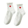 thumbnail image 2 of White Socks Womens To Keep Warm Sock Stripe Lightweight Cotton Athletic Socks, 2 of 5