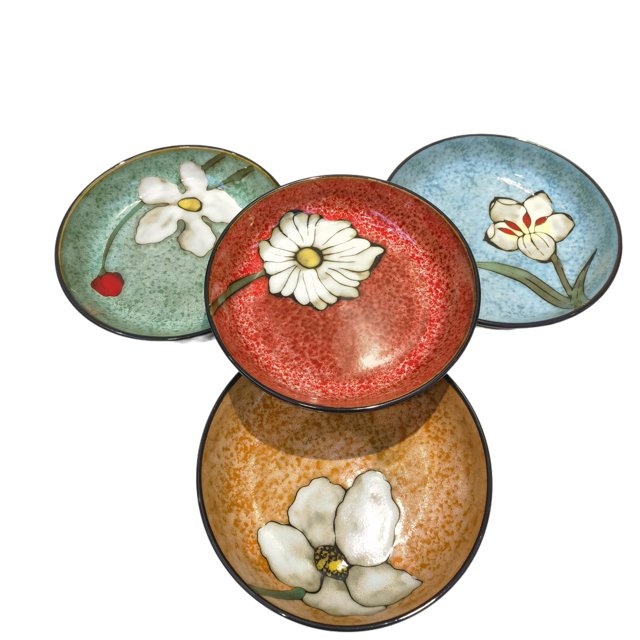 Ceramic Deep Plates For Kitchen, 8.5 in - Plates Set of 4 - For Steak,Salad, Pasta,Appetizer, Serving etc - Dishwasher, Microwave, and Oven Safe - For Breakfast, Lunch a