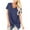 Blue, variant on Lixiuxyad Outfits for Women Women's V Neck Knot Short Sleeve T Shirt