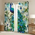 thumbnail image 2 of jejeloiu 3D Chic Peacock Blackout Curtains Set of 2 (52x84 Each),White Flower Floral Window Curtains,Zoo Animal Curtains and Drapes For Kids Boys,Microfiber Bedroom Decor, 2 of 6