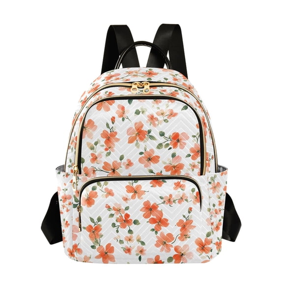 FORMRS Mini Backpack Purse for Women Quilted Travel Daypack Casual Shoulder Bag, Small Floral Blooms