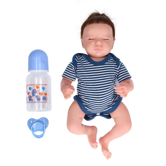 Muñeca de silicona realista de 12 pulgadas con ojos cerrados, emulativa, para recién nacidos, lavable, impermeable, para bebé niño