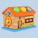 thumbnail image 1 of Caja a juego de madera Montessori para educación temprana, construcción de , bloques de atornillado sensorial, juguete de juego, CUTICAT Casa de bloques de tornillos, 1 of 8