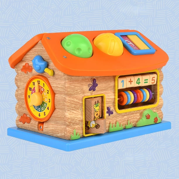 Caja a juego de madera Montessori para educación temprana, construcción de , bloques de atornillado sensorial, juguete de juego, CUTICAT Casa de bloques de tornillos