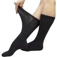 thumbnail image 3 of 2-12 Pairs Premium Women’s Colorful Soft Breathable Cotton Crew Socks, Non-Binding & Comfort Diabetic Socks (Fits Shoe Size 6-10) (Black, 12 Pack), 3 of 3