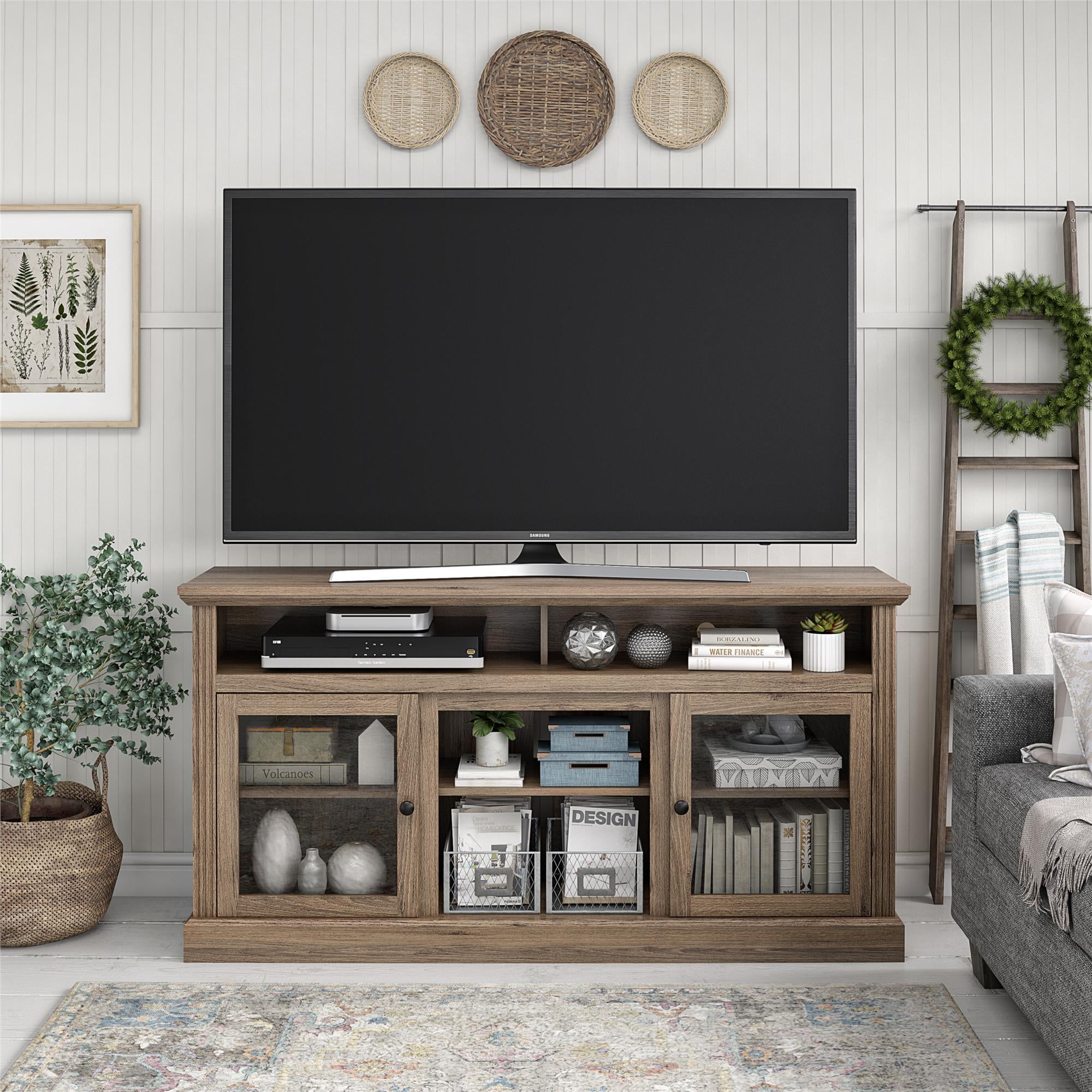 Ameriwood Home Chicago TV Stand for TVs up to 65", Rustic Oak