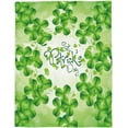 thumbnail image 5 of Artistic Blanket, Happy St. Patrick''s Day Green Luck Leaf Clover Pattern Soft Flannel Fleece Bedding Blanket for Couch, Throw Blanket for Cover Men Women Aults Kids Girls Boys 60"x80", 5 of 6