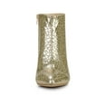 thumbnail image 6 of BLISSFUL STEP Women's Glitter Pointed Toe Stiletto Heels Ankle Boot Gold 11, 6 of 7