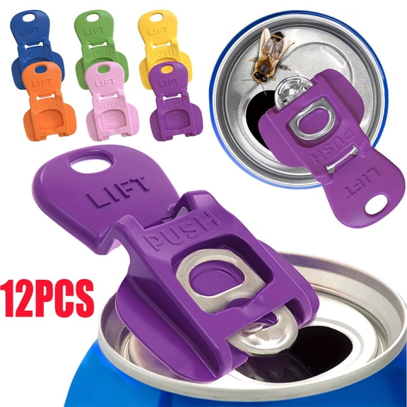 12pcs Easy-Open Beverage Bottle Openers - Durable Plastic, 6 Vibrant Colors, Compact & Dustproof Design for Home, Camping, Picnics, Kitchen, Office - Portable Manual Can Opener for Soda.