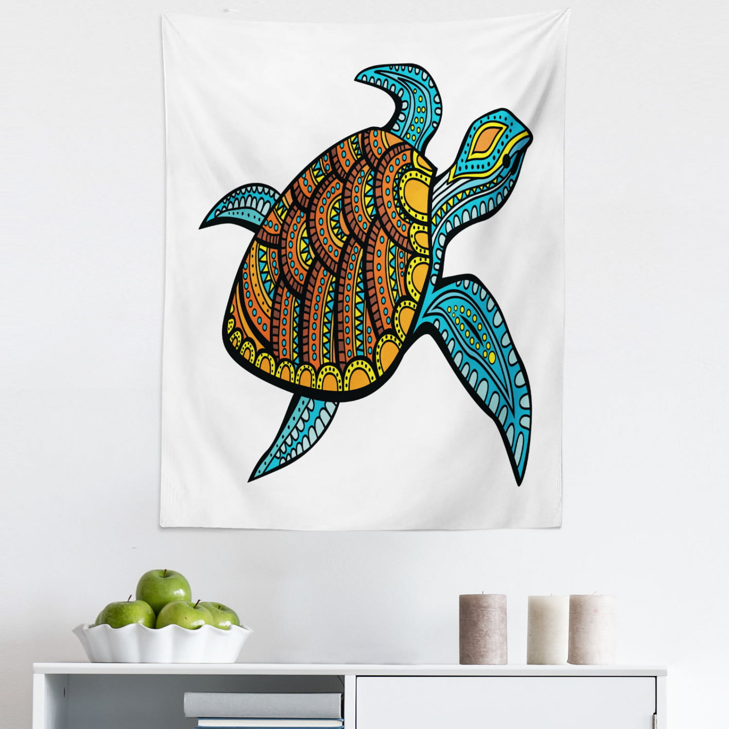 Turtle Tapestry Wall Hanging Decoration for Room 2 Sizes Available Ambesonne 