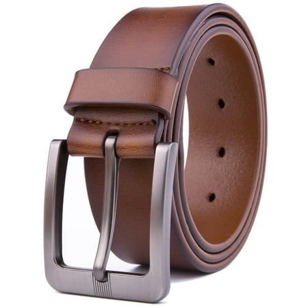 Genuine Leather Dress Belts For Men - Mens Belt For Suits, Jeans, Uniform With Single Prong Buckle - Designed in the USA