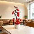 thumbnail image 2 of SLYNSHome Artificial Plum Blossom Potted Plant,Red Silk Flower Bonsai With Pot, Decorative Faux Flower Arrangement For Living Room Office Tabletop Indoor Home Decor, 2 of 6