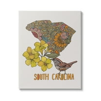 Stupell Industries Detailed South Carolina State Flower Blossoms Pattern Graphic Art Gallery Wrapped Canvas Print Wall Art, Design by Valentina Harper