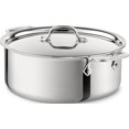 thumbnail image 1 of Stockpot All-Clad D3 de acero inoxidable de 3 capas, 6 litros, con tapa cepillada, 1 of 1