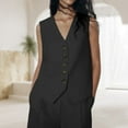 thumbnail image 4 of Gilet Boutonné pour Femmes Confortable Ajusté ChicJacket (Vert Armée TP), 4 of 9