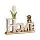 thumbnail image 2 of Letreros de palabras para decoración del hogar, adorno de mesa de cerámica, letrero de letras de bloque independiente Oro Blanco INICIO, 2 of 8
