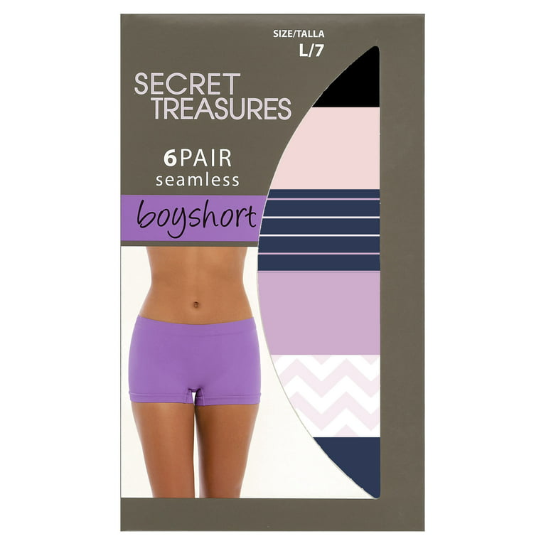 Secret Treasures Women's Seamless Boyshort Panties, 6-Pack 