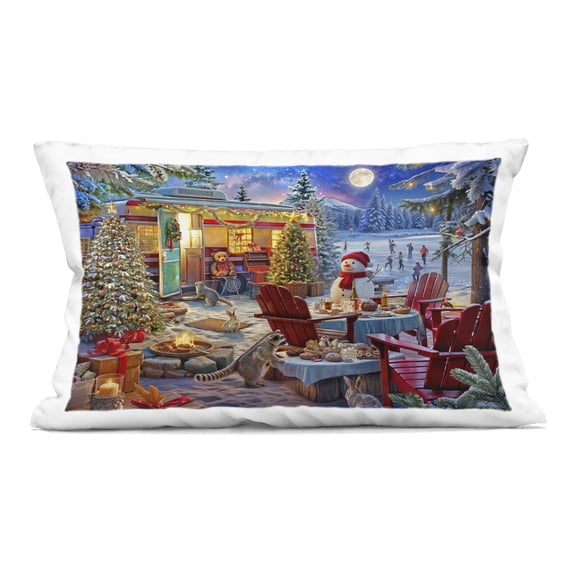 Stupell Industries Winter Holiday Camper Party Decorative Printed Throw Pillow, design by Henriette Chinaglia
