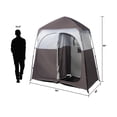 thumbnail image 3 of 7.5 FT Instant Pop Up Shelter, 2 Room Shower Tent, Privacy Changing Room Tent with Carrying Bag for Beach, Portable Toilet, Camping, Dressing, Outdoor, Brown, 3 of 5