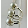 thumbnail image 3 of Navya Craft Freshwater Pearl 925 Sterling Silver Handmade Statement Women triple Pearl Ring, Pearl Jewelry Size 13.5, 3 of 4