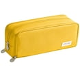 thumbnail image 2 of Super Large Pencil Case, Big Capacity Pencil Bag with 3 Compartments, Aesthetic Pencil Pouch with Zipper, Used for offices and homes, Yellow, 2 of 9