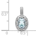 thumbnail image 3 of 925 Sterling Silver Rhodium Plated Diamond and Aquamarine Pendant, 3 of 7