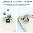 thumbnail image 2 of Dteck for iPhone 14 Pro Max & iPhone 14 Pro Camera Lens Protector Bling, Glitter Diamond Metal Lens Cover Glass Screen Protector Accessories for iPhone 14 Pro / 14 Pro Max, Gold, 2 of 5