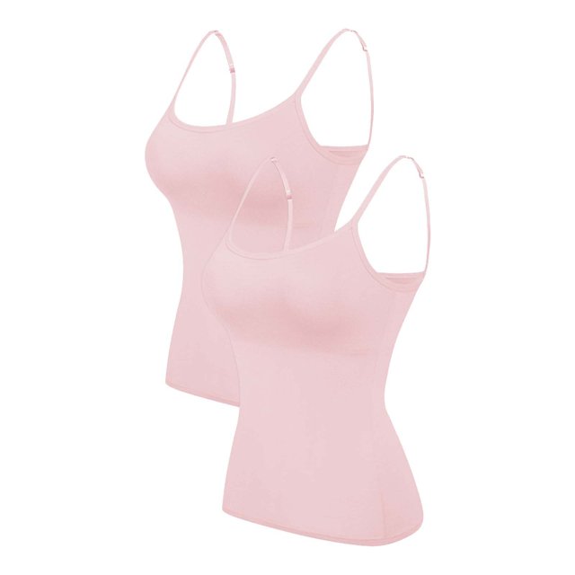 2PC Camisole Women's Chest Pad With Four Seasons Plus Size Modal Outer Wearing Base Beauty Back Top
