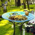 thumbnail image 2 of Angelo Décor 23.5-inch tall Fish Glass Birdbath with Metal Stand, 2 of 5