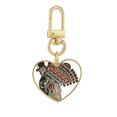thumbnail image 1 of Juego de sombras de las minorías tradicionales de retrato Llavero de metal en forma de corazón dorado, 1 of 3
