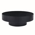 thumbnail image 5 of 31.49'' Round Coffee Table, Wood End Table for Living Room, Modern Contemporary Circle Fluted Drum Side Table, Easy Assembly for Small Space, Matt Black, 5 of 7