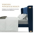 thumbnail image 4 of Sha Cerlin Full Size Upholstered Platform Bed Frame with Velvet Channel Wingback Headboard, Dark Blue, 4 of 9